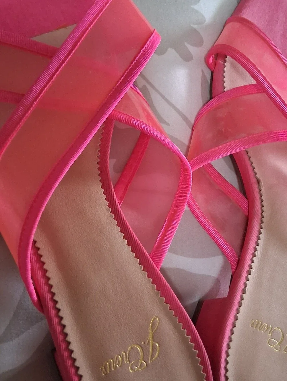 J Crew Hot Pink Slide Sandals S, 7.5 US
